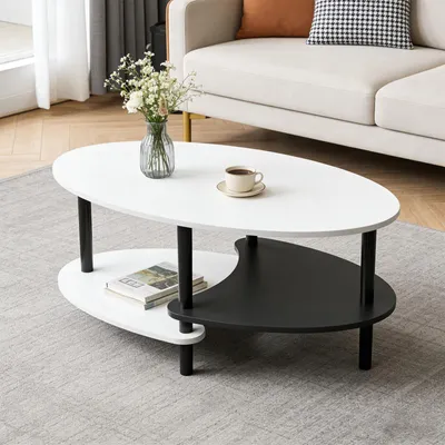 Produktbild von Couchtisch Wohnzimmertisch 2. Stock einfach zu montieren moderner Stil