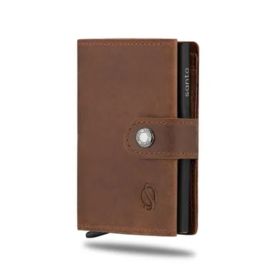 Produktbild von Santo Smart Wallet mit Münzfach | Kreditkartenetui Kartenhalter Geldbeutel | RFID Protection | aus Echtleder