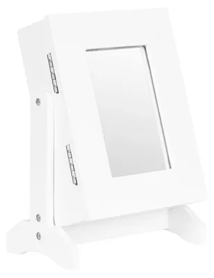 Produktbild von ModernHome FH-JC0120 Schmuckkästchen mit Spiegel, 19,5 x 13,5 x 26,6 cm, weiß