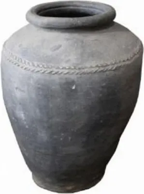 Produktbild von Casa Padrino Luxus Barock Terracotta Vase Antik Grau Ø 42 x H. 85 cm - Handgefertigte Antik Stil Blumenvase - Blumentopf - Pflanzentopf - Barock Deko Accessoires - Barockstil Garten Deko