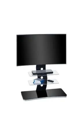 Produktbild von MAJA MÖBEL TV-Rack Schwarzglas – schwenkbarer TV-Stand mit ESG-Sicherheitsglas, Metallgestell & Kabelmanagement, bis 55 Zoll & 40 kg