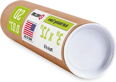 Productafbeelding van Verzendkokers - Papieren kokers Mailing tubes - Documenten verzenden - Versterkte constructie - 3" x 12" - Bruin