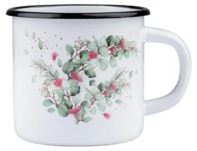 Produktbild von Emaille Becher Trinkbecher 1L Emaillebecher Tasse Camping Kaffeebecher Teebecher Milchbecher 1 Liter