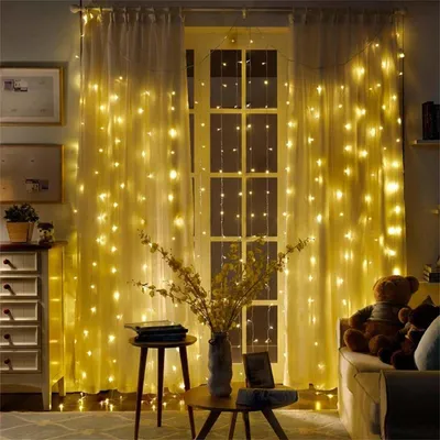 Produktbild von Weihnachten LED lichterkette garland vorhang string lichter fernbedienung enthalten Hause dekoration schlafzimmer fenster Urlaub beleuchtung