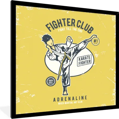 Produktbild von MuchoWow® MuchoWow® Gerahmtes Poster Karate - Mann - Jahrgang 40x40 cm - Poster mit zchwarzem Bilderrahmen - Mit Rahmen - Wanddekoration Schlafzimmer