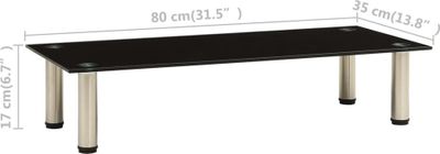 vidaXL TV-Tisch 80x35x17 cm Schwarz Hartglas