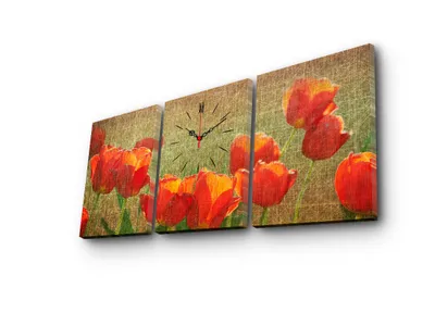 Produktbild von Opviq, 3P3040CS-69, Wanduhren, Mehrfarbig, Holz, 96 x 40 cm