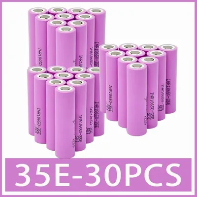 Obrázek produktu pro Lithium-iontové akumulátory 18650 – 35E – 3500 mAh, 3,7 V – vysokoproudé 20 A – dobíjecí články – sada 30 kusů