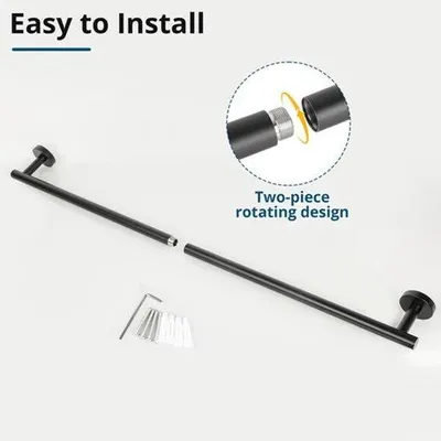 Zdjęcie produktu dla Ręczniki, ręcznik 80CM Łazienka Ręcznik Bar ze stali nierdzewnej, czarny