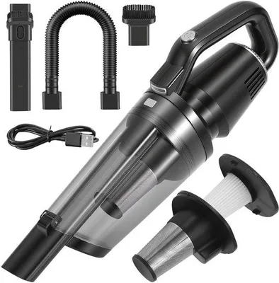 Obrázek produktu pro Ruční vysavač, akumulátorový, vysavač do auta, výkonný, mini vysavač, bezdrátový, 10 000 Pa, přenosný, lehký a