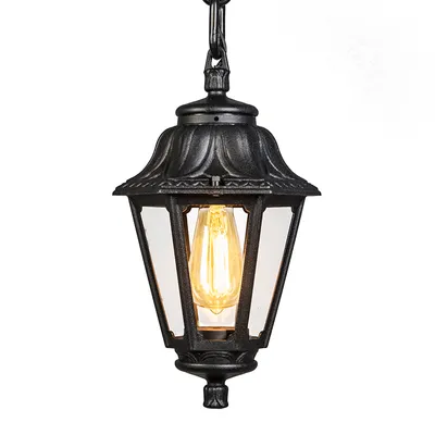 Produktbild von QAZQA - Klassisch I Antik Rural Outdoor Hängelampe I Pendellampe I Pendelleuchte schwarz IP44 - Anna I Außenbeleuchtung - Kunststoff Rund - LED geeignet E27