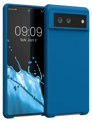 Produktbild von kwmobile Handyhülle für Google Pixel 6 Hülle - Case Silikon - Kabelloses Laden - Schutzhülle Cover in Blue Reef