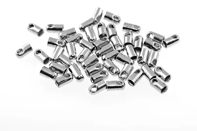 Produktbild von Vintageparts 20 Endkappen für 1,5 mm Bänder silberfarben platiniert