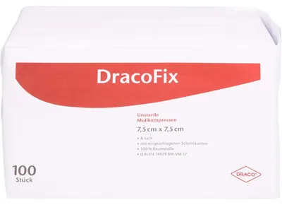 Produktbild von DRACOFIX OP KOM unsteril 7,5X7,5 8fach, 100 St. Kompressen
