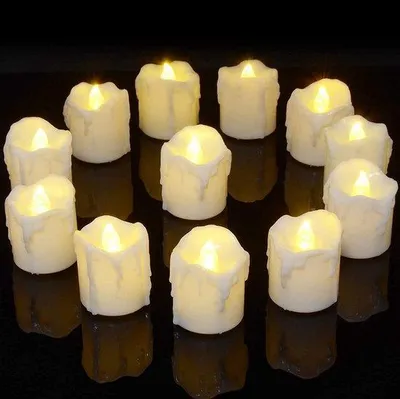 Immagine prodotto di Luci LED tremolanti senza fiamma con timer da 6 ore per feste e ricorrenze - Altezza: 4,3 cm