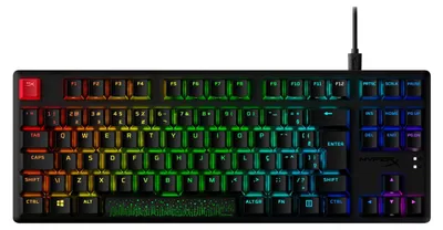 Produktbild von Alloy Origins Core PBT HX Rot – Mechanische Gaming-Tastatur, Tenkeyless (80 - 87 %), Kabelgebunden, USB, Mechanischer Switch, RGB-LED, Schwarz