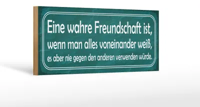 Produktbild von Holzschild Spruch 27x10cm wahre Freundschaft ist wenn man