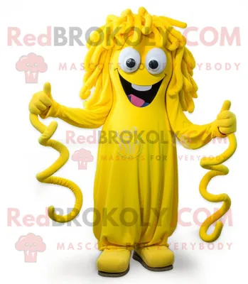 Immagine prodotto di Personaggio in costume mascotte REDBROKOLY Medusa gialla vestito con pantaloni Capri e gemelli