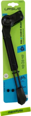 Produktbild von Fahrrad Hinterbauständer Ursus "Curve" mit 18mm Platte - Schwarz inkl. maxxi4you Reflexband