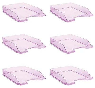 Produktbild von DONAU Briefablage Standard Transparent Violett/ 6 Stück - A4 / Briefkorb Moderne