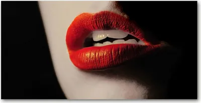 Produktbild von Tulup® Glas-Bild - 100x50 -Wandkunst - Wandbild hinter gehärtetem Sicherheitsglas  - Sinnlichkeit  - Rote Lippen - Rot