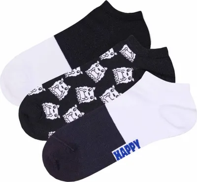 Produktbild von Happy Socks Uni Sneaker-Socken, 3er Pack - Low Socks, Muster, Farbmix Bulldog 41-46