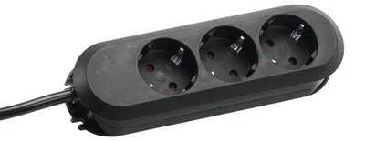 Produktbild von BACHMANN SMART Steckdosenleiste 3x Schutzkontakt, geschraubt, schwarz, 1,5 m