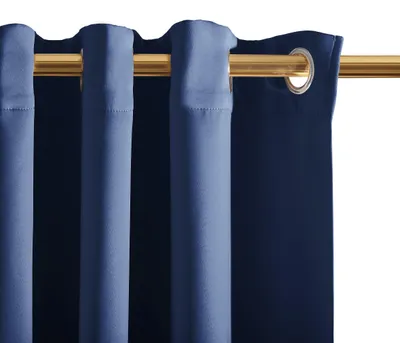 Zdjęcie produktu dla Zasłona zaciemniająca Hold granatowa na przelotkach 140x250 cm