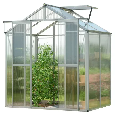 Image de GFP Serre Picco 2 cadre aluminium 179 x 133 cm panneaux en polycarbonate de 6 mm