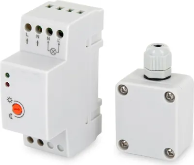 Immagine prodotto di Sensore crepuscolare 230V IP65 - Guida DIN - Adatto ai LED