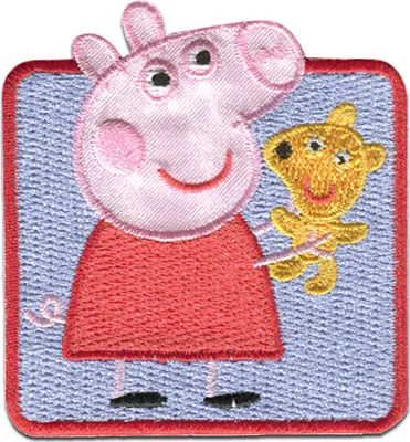 Produktbild von Peppa Wutz © Peppa & Teddy - Aufnäher, Bügelbild, Aufbügler, Applikationen, Patches, Flicken, Zum Aufbügeln, Größe: 5,8 x 6,3 cm