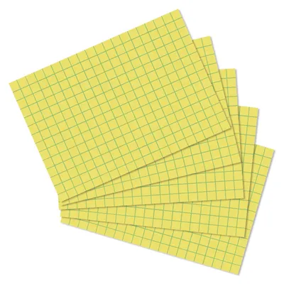 Productafbeelding van Herlitz memokaarten, formaat DIN A7, geruit, geel