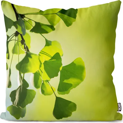Produktbild von VOID Ginkgo Baum biloba Natur Kissenbezug Kissenhülle sofa couch wohnzimmer dekoration wasserfest Outdoor Garten Kissen bezug deko