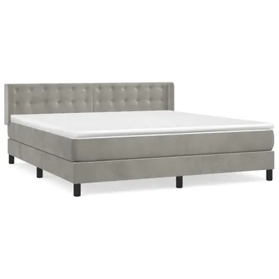 Produktbild von vidaXL Boxspringbett mit Matratze Hellgrau 160x200 cm Samt