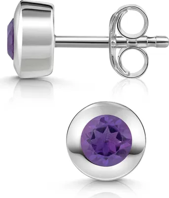 Produktbild von MATERIA by Matthias Wagner Amethyst Ohrstecker Silber 925 lila rund facettiert SO-155-Amethyst