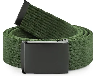 Produktbild von Ladeheid Herren Gürtel Stoffgürtel P10(Khaki-Schwarz, 120 cm (Gesamtlänge 130 cm))