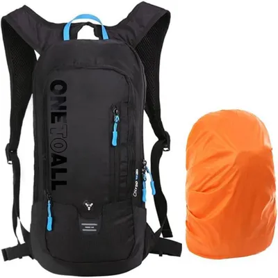 Produktbild von Fahrradrucksack 6L/10L/12L Damen Herren mit Regenschutz Wasserdicht Schwarz