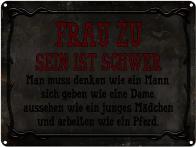 Produktbild von vianmo Blechschild 30x40 cm Frau zu sein ist schwer man muss Spruch Zitat