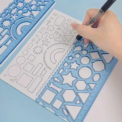 Obrázok produktu pre Sada geometrických pravítok, multifunkčná, pre študentov a umelcov.