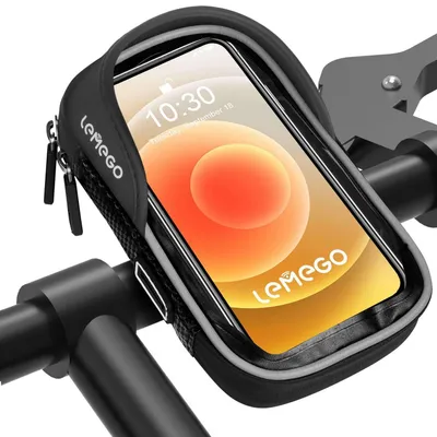 Produktbild von Fahrrad Handyhalterung Wasserdicht Lenkertasche für Smartphones bis 6.8 Zoll, 360° drehbar, Lenker bis 45mm