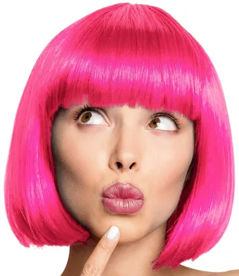 Produktbild von Bob Perücke Wig Cabaret Pagenkopf Pagen Charleston Perücken für Karneval / Fasching & Motto Party - 13 FARBEN (Pink)