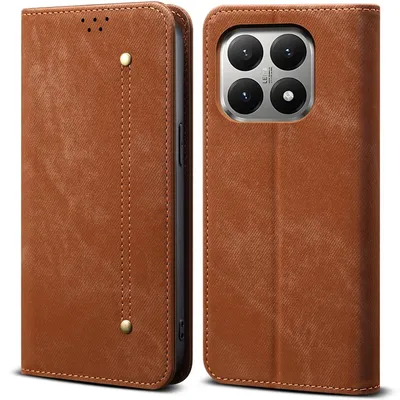 Obrázek produktu pro Pouzdro pro Xiaomi 15T, Kožené Peněženkové Pouzdro s Magnetickým Uzavíráním a Stojánkem hnědé