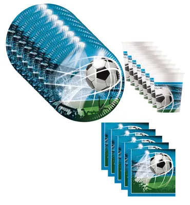 Produktbild von Fußball Football Party Deko Set 36 teilig Kindergeburtstag Geschirr