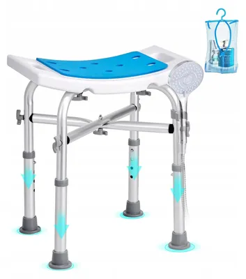 Zdjęcie produktu dla Krzesło Pod Prysznic Taboret Dla Starszych Osób Regulowany 405 - 480 Mm