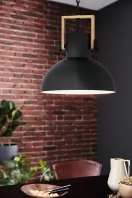 Produktbild von EGLO LUBENHAM, Schwarz, Braun, Stahl, Holz, Universal, IP20, I, E27