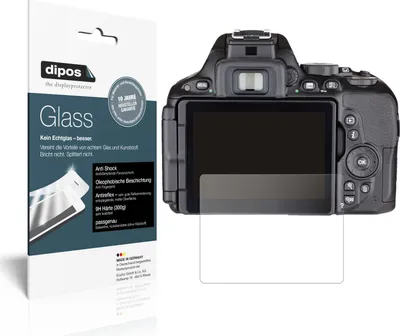 Produktbild von 2x Schutzfolie für Nikon 5500 matt - Anti-Shock 9H Folie dipos Glass Kunststoffglas