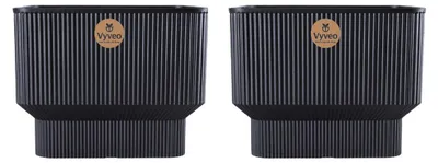 Productafbeelding van Vyveo - Bloempot Ciro - Set van 2 - Zwart - 31x24 cm