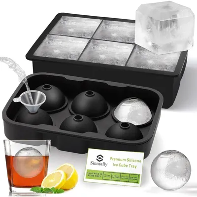 Produktbild von Eiswürfelform Silikon XXL mit Deckel für Eisbälle und große Eiswürfel