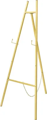 Immagine prodotto di Cavalletto espositore - Cavalletto da terra - Confezione da 2 - Regolabile in altezza - Pieghevole - Acciaio - Portata 5 kg - Oro