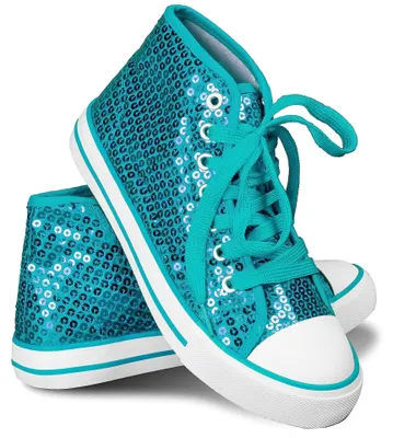 Produktbild von Pailletten Sneaker High Top in 17 Farben für Party, Festival & Kostüm | Türkis, 43
